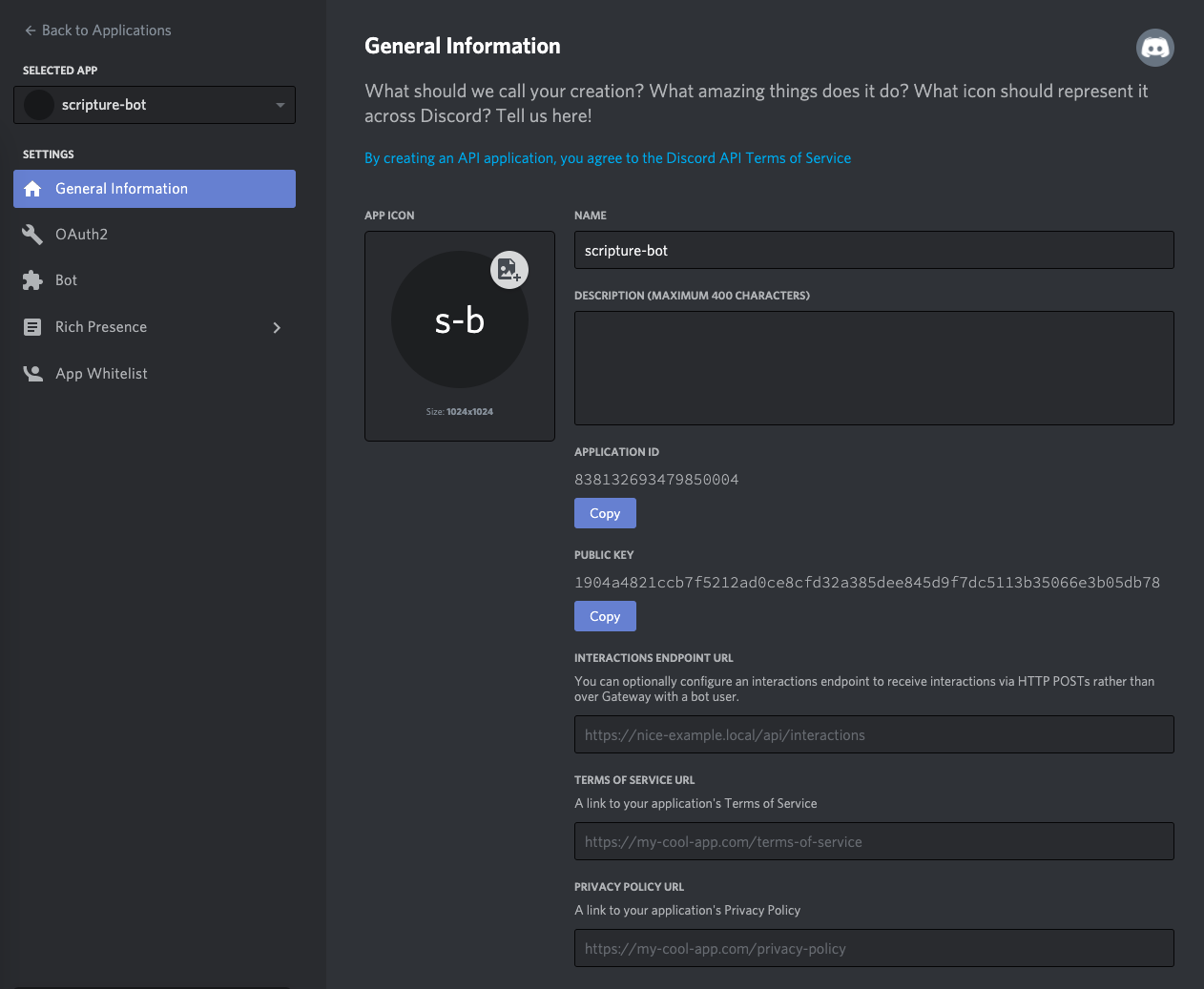 Screenshot of a new Discord app